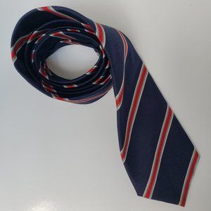 Men's Turnbull & Asser Silk Navy and Red Rep Tie